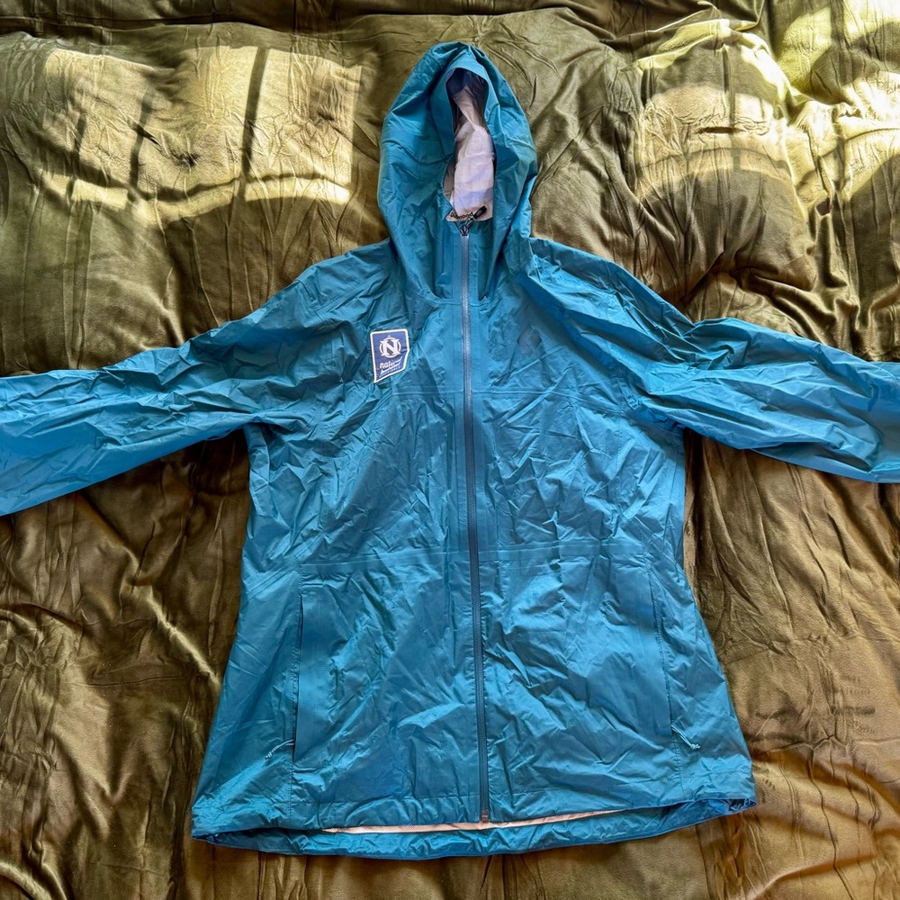 Black Diamond Blue Hooded Raincoat